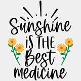 Sunshine Is The Best Medicine - Spring DTF Transfer Adult Unisex - S & M (10’’) / Light Color Design (See Imaging)