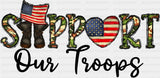 Support Our Troops - Military Dtf Heat Transfer Adult Unisex S & M (10’’) / Dark Color Design