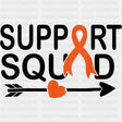 Support Squad, Arrow Through Heart - Leukemia DTF Transfers ready2transfer Dark Color Design (See Imaging)