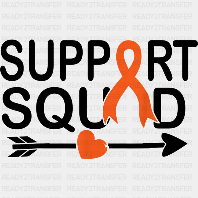Support Squad, Arrow Through Heart - Leukemia DTF Transfers ready2transfer Dark Color Design (See Imaging)