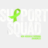 Support Squad B&W Green Ribbon - Lymphoma DTF Transfers Adult Unisex - S & M (10’’) / Light Color Design (See Imaging)