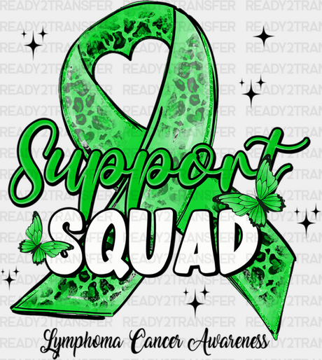 Support Squad Cancer Awareness - Lymphoma Dtf Heat Transfer Adult Unisex S & M (10’’) / Dark