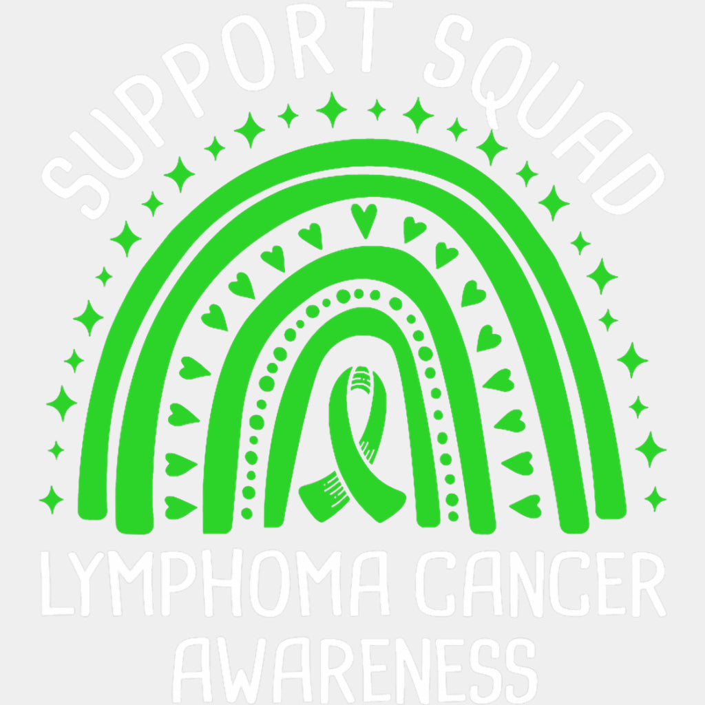 Support Squad, Dots Stars & Hearts Rainbow - Lymphoma DTF Transfers ready2transfer Light Color Design (See Imaging)
