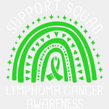 Support Squad, Dots Stars & Hearts Rainbow - Lymphoma DTF Transfers ready2transfer Light Color Design (See Imaging)