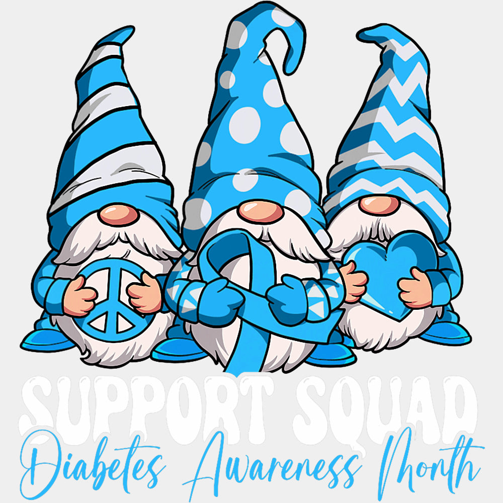 Support Squad Gnomes - Diabetes DTF Transfers ready2transfer Light Color Design (See Imaging)