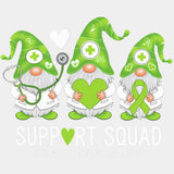 Support Squad, Green Gnomes - Lymphoma DTF Transfers ready2transfer Light Color Design (See Imaging)