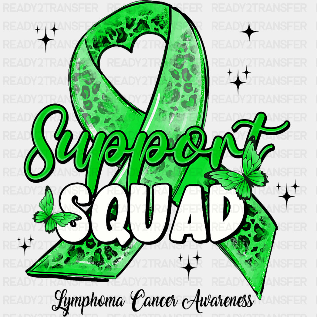 Support Squad, Leopard Print Ribbon - Lymphoma DTF Transfers ready2transfer Dark Color Design (See Imaging)
