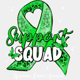 Support Squad, Leopard Print Ribbon - Lymphoma DTF Transfers ready2transfer Light Color Design (See Imaging)