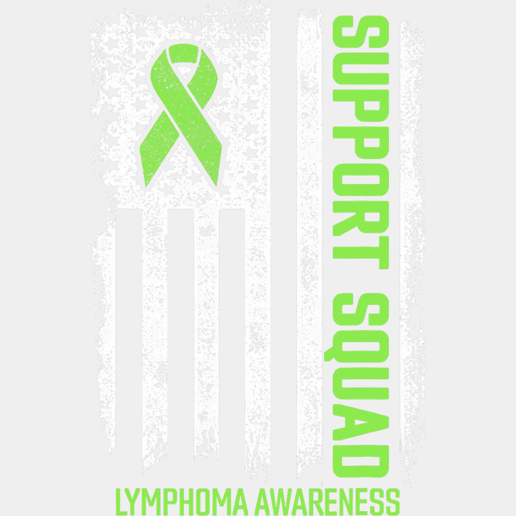 Support Squad, USA Flag B&W - Lymphoma DTF Transfers ready2transfer Light Color Design (See Imaging)