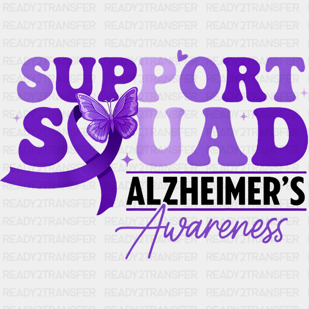 Support Squad Vintage Font - Alzheimer's Awareness DTF Transfer ready2transfer Dark Color Design (See Imaging)