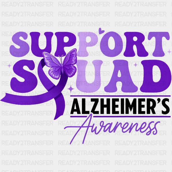 Support Squad Vintage Font - Alzheimer's Awareness DTF Transfer