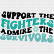 Support The Fighters Admire The Survivors - Ovarian Cancer DTF Transfers - Adult Unisex - S & M (10’’) / Dark Color