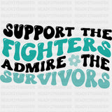 Support The Fighters Admire The Survivors - Ovarian Cancer DTF Transfers - Adult Unisex - S & M (10’’) / Dark Color