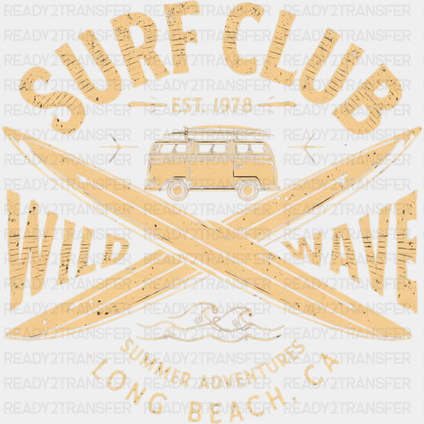 Surf Club, Wild Wave - Surfing DTF Transfers