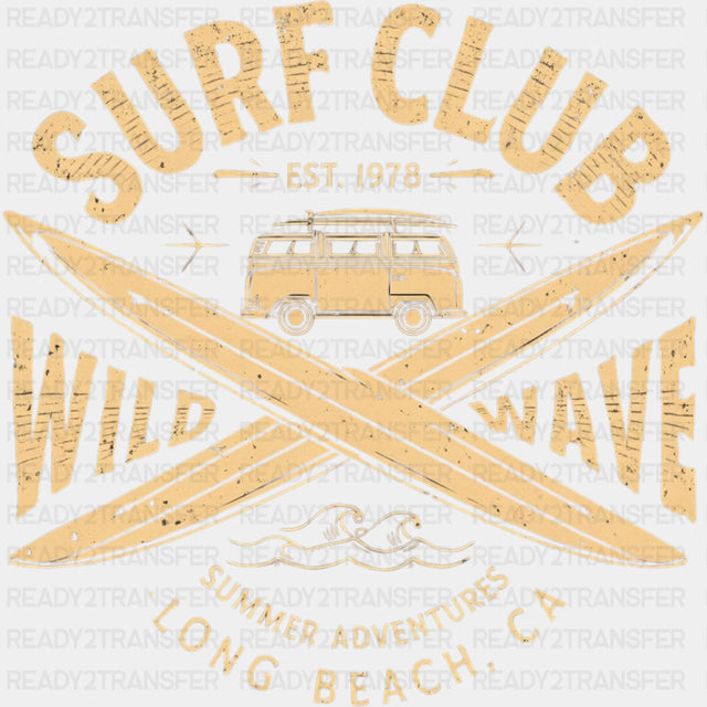 Surf Club, Wild Wave - Surfing DTF Transfers ready2transfer
