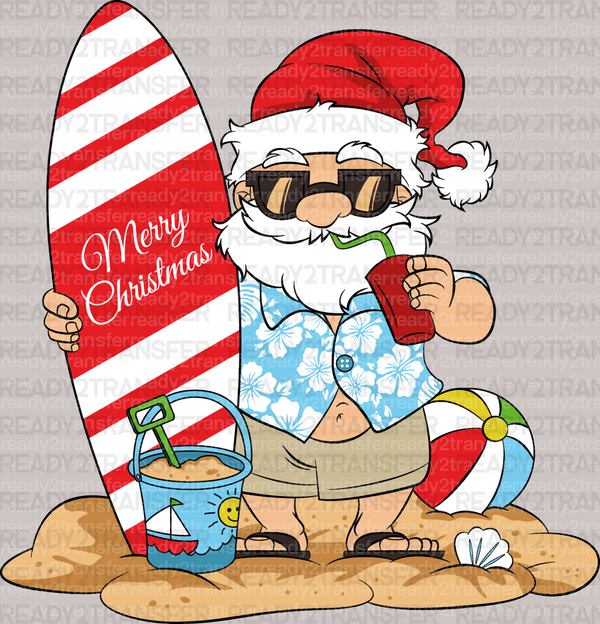 Surf Santa Claus DTF Transfer