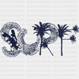 Surf, Wave & Palm Trees - Surfing DTF Transfers ready2transfer Dark Color Design (See Imaging)