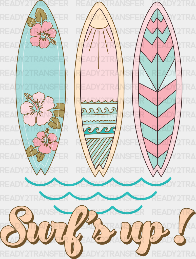 Surfboards Surf’s Up! Design - Summer Dtf Heat Transfer