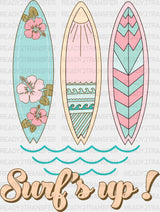Surfboards Surf’s Up! Design - Summer Dtf Heat Transfer