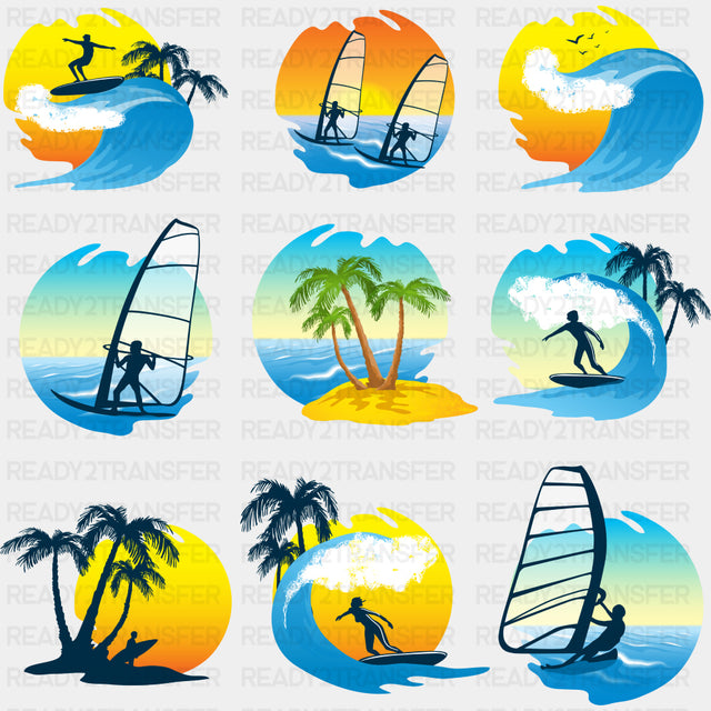 Surfing Circles - Surfing DTF Transfers ready2transfer