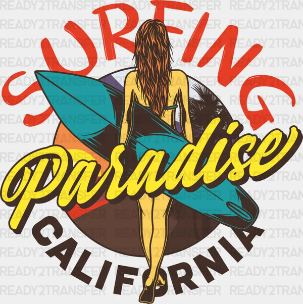 Surfing Paradise California - Surfing DTF Heat Transfer