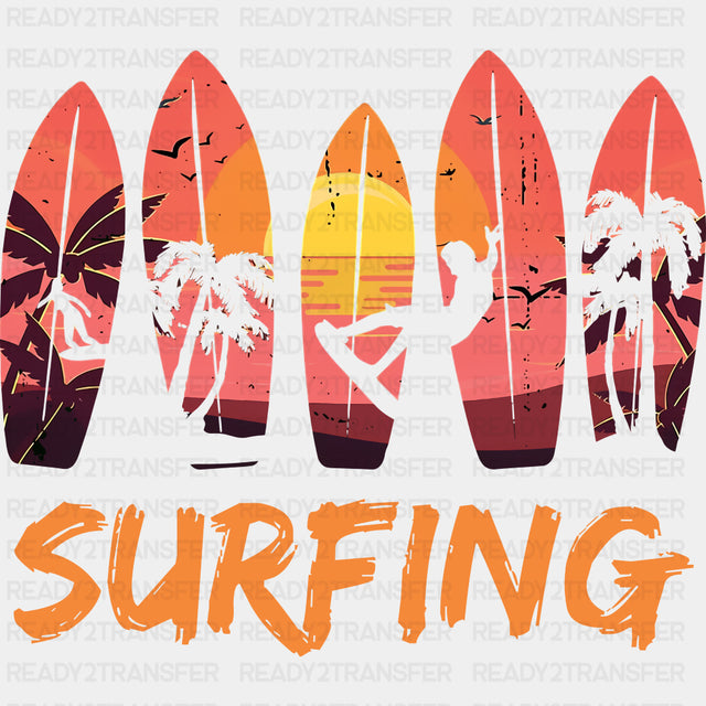 Surfing, Sunset, Surfboards - Surfing DTF Transfers ready2transfer