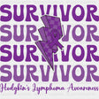 Survivor, Purple Lightning Bolt - Lymphoma DTF Transfers ready2transfer