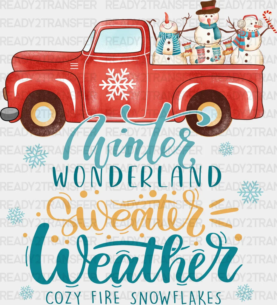 Sweater Weather Cozy Fire - Winter Iron On Dtf Transfer