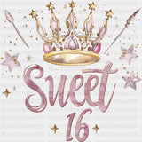 Sweet 16 Stars & Crown - Sweet 16 DTF Transfers ready2transfer