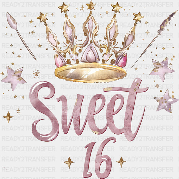 Sweet 16 Stars & Crown - Sweet 16 DTF Transfers