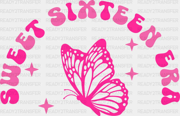 Sweet Sixteen Era Butterfly Design - Sweet 16 Iron On DTF Transfer
