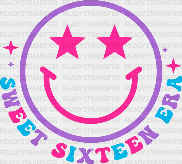 Sweet Sixteen Era Smiley Design - Sweet 16 Iron On DTF Transfer