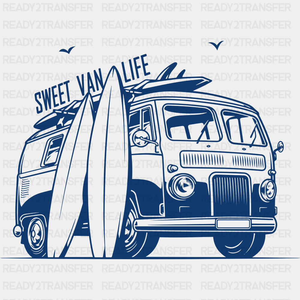 Sweet Van Life - Surfing DTF Transfers ready2transfer Dark Color Design (See Imaging)