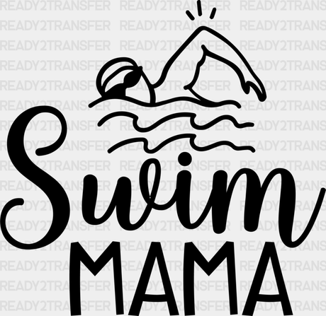 Swim Mama - Swimming Dtf Heat Transfer Adult Unisex S & M (10’’) / Black