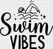 Swim Vibes - Swimming DTF Heat Transfer ready2transfer Black