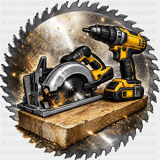 Table Saw - Woodworking DTF Transfers - Adult Unisex - S & M (10’’) / Dark Color Design (See Imaging)