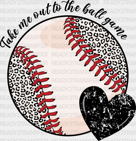 Take Me Out To The Ball Game - Baseball Dtf Heat Transfer Adult Unisex S & M (10’’) / Black