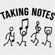 Taking Notes - Music DTF Transfers - Adult Unisex - S & M (10’’) / Dark Color Design (See Imaging)