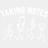 Taking Notes - Music DTF Transfers - Adult Unisex - S & M (10’’) / Light Color Design (See Imaging)