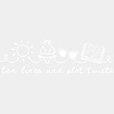 Tan Lines And Plot Twists - Reading DTF Transfers - Adult Unisex - S & M (10’’) / Light Color Design (See Imaging)