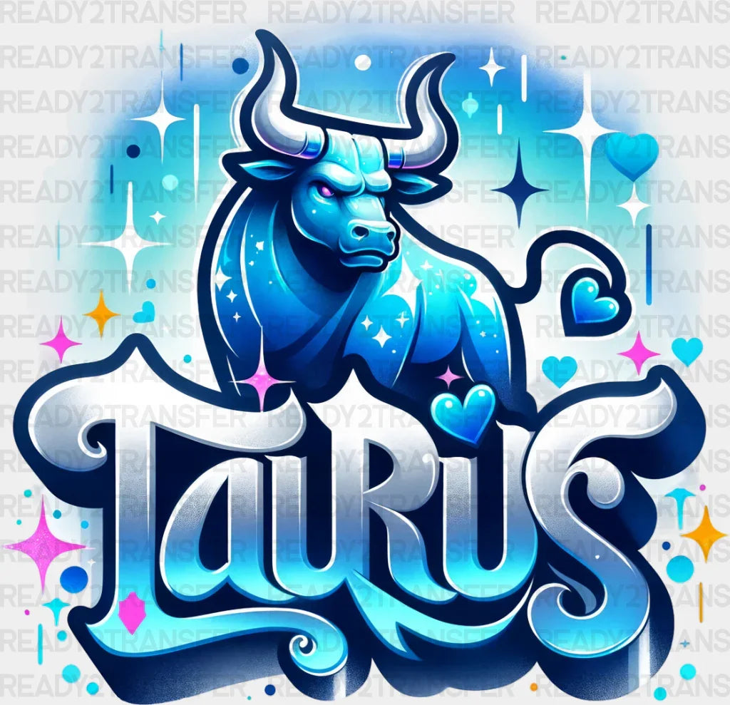 Taurus Blue And Pink - Zodiacs & Horoscopes Dtf Transfer Adult Unisex S M (10’’) / Color Design