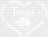 Taurus Heart Design - Zodiacs & Horoscopes Dtf Heat Transfer Adult Unisex S M (10’’) / Light