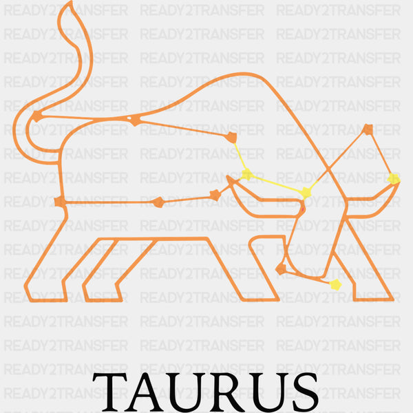 Taurus Orange Constellation - Zodiacs & Horoscopes DTF Transfers