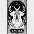 Taurus Tarot Card - Zodiacs & Horoscopes DTF Transfers - Adult Unisex - S & M (10’’) / Dark Color Design (See Imaging)