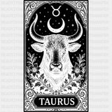 Taurus Tarot Card - Zodiacs & Horoscopes DTF Transfers - Adult Unisex - S & M (10’’) / Dark Color Design (See Imaging)