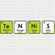 Te N Ni S, Elements - Tennis DTF Transfers ready2transfer Dark Color Design (See Imaging)