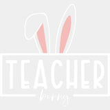 Teacher Bunny Easter Dtf Heat Transfer Design