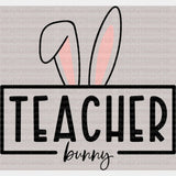 Teacher Bunny Easter DTF Heat Transfer, Easter Design - ready2transfer