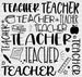 Teacher Teacher Teacher DTF Transfer ready2transfer Black