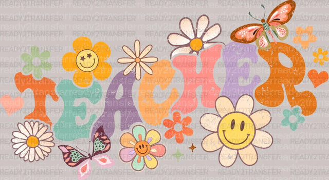 Teacher Floral DTF Transfer ready2transfer